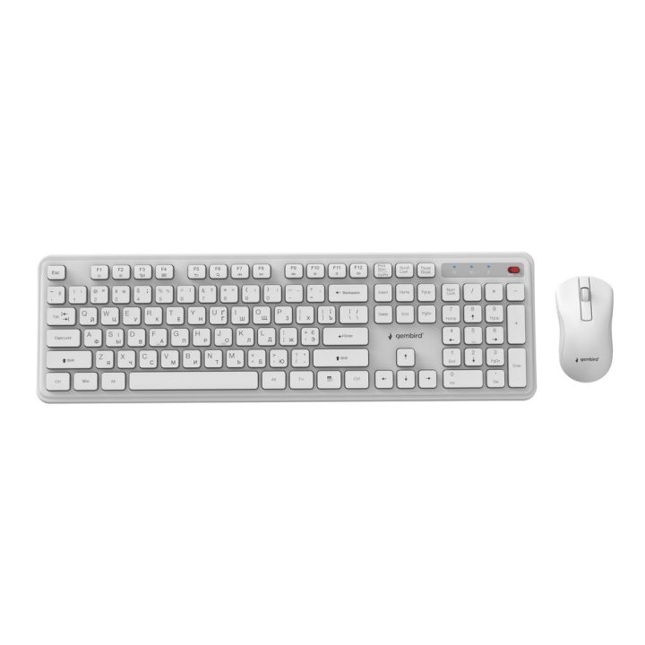 Gembird KBS-WPS-01 Slim Pro Business wireless desktop set white RU layout