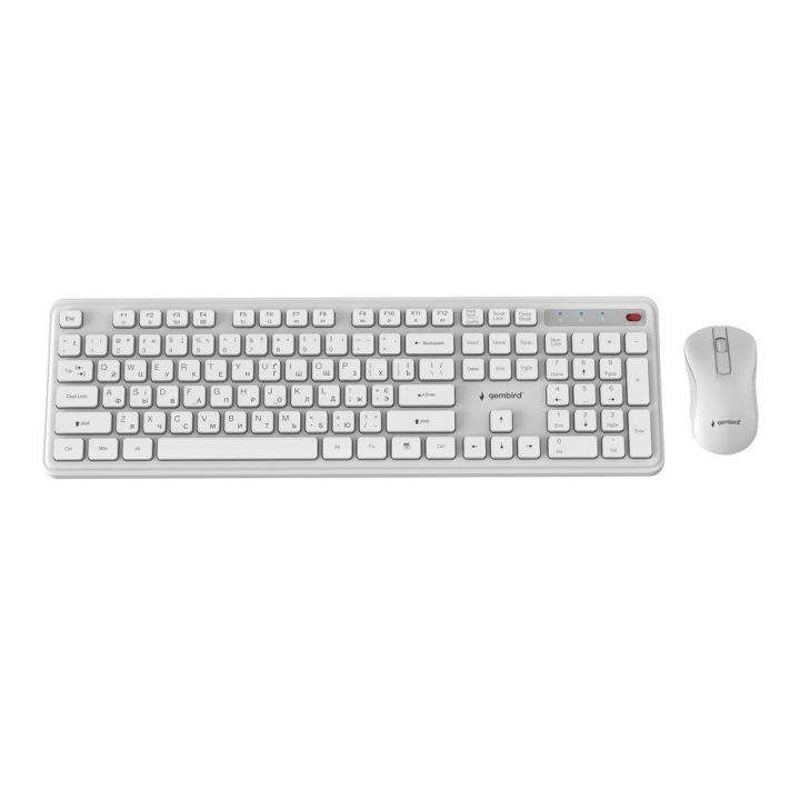 Gembird KBS-WPS-01 Slim Pro Business wireless desktop set white RU layout