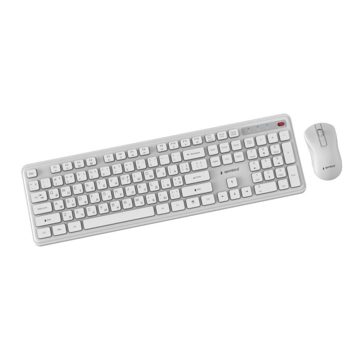 Gembird KBS-WPS-01 Slim Pro Business wireless desktop set white RU layout