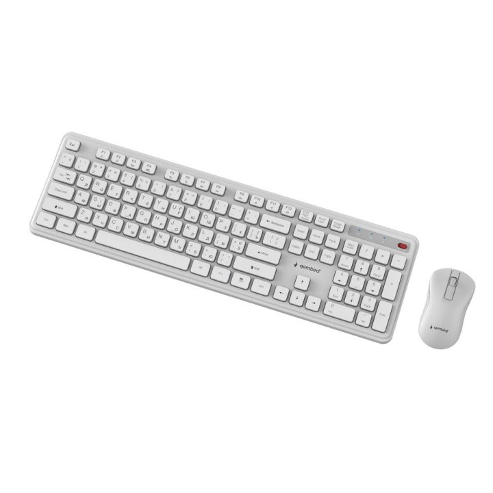 Gembird KBS-WPS-01 Slim Pro Business wireless desktop set white RU layout