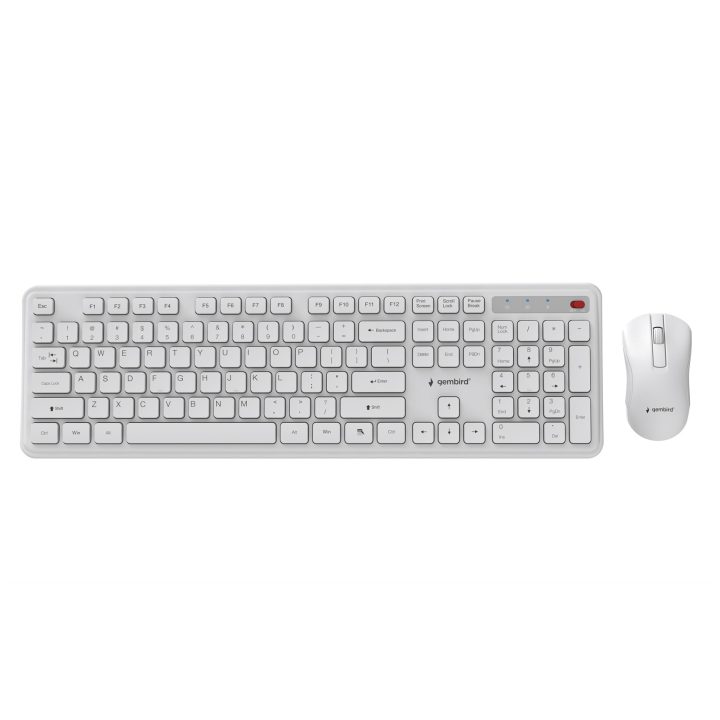 Gembird KBS-WPS-01 Slim Pro Business wireless desktop set white US layout