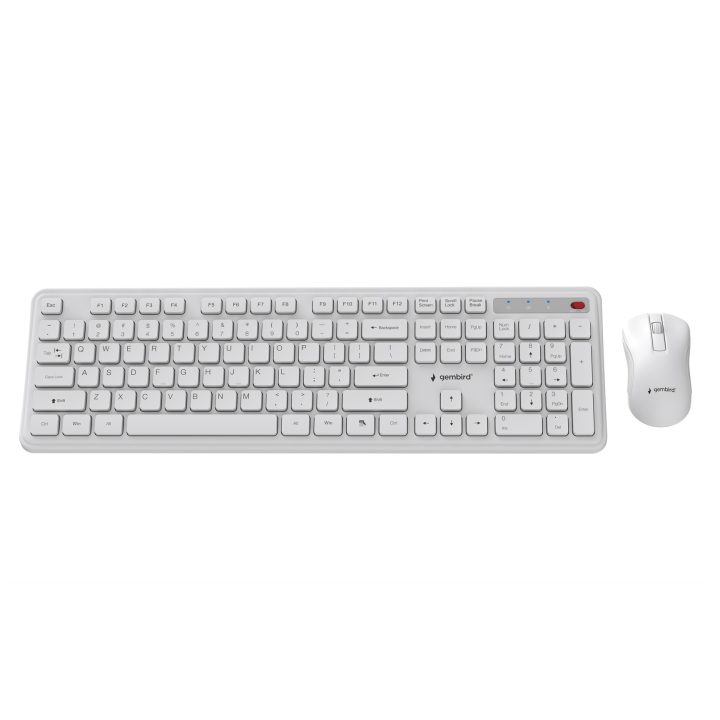 Gembird KBS-WPS-01 Slim Pro Business wireless desktop set white US layout