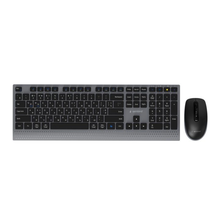 Gembird KBS-WPS-02-CYRL Dual-mode slim wireless desktop set 2.4G+BT RU layout