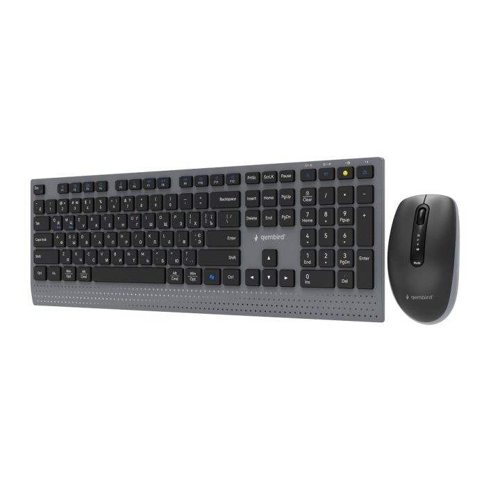 Gembird KBS-WPS-02-CYRL Dual-mode slim wireless desktop set 2.4G+BT RU layout