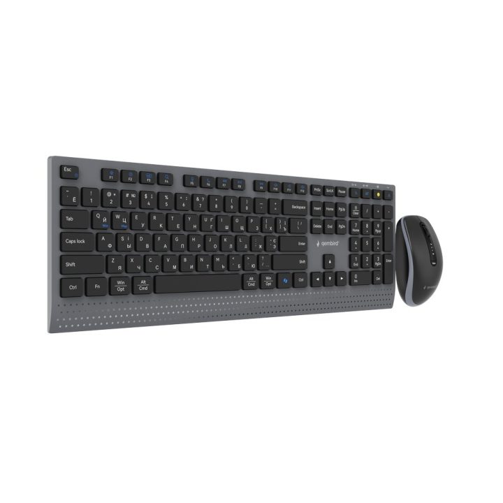 Gembird KBS-WPS-02-CYRL Dual-mode slim wireless desktop set 2.4G+BT RU layout