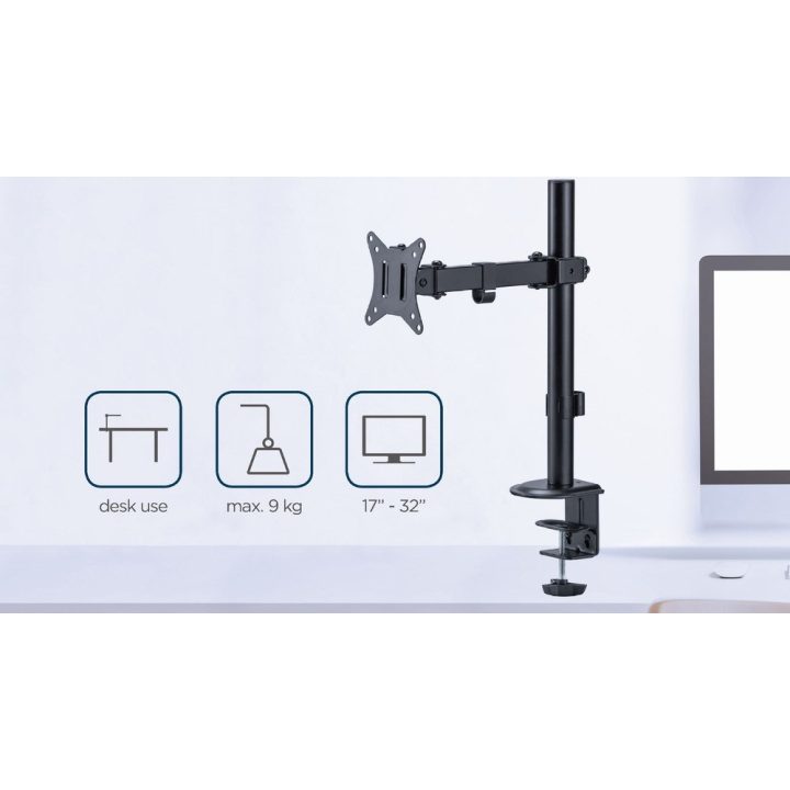 Gembird MA-D1-03 monitor mount / stand 81.3 cm (32 ) Desk Black