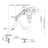 Gembird MA-DA1-02 Adjustable desk display mounting arm (tilting) 17”-32” up to 8 kg