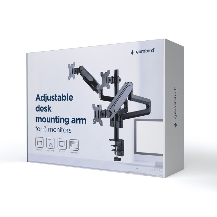 Gembird MA-DA3-01 monitor mount / stand 68.6 cm (27 ) Desk Black
