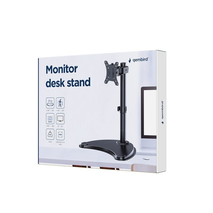 Gembird MS-D1ST-04 Monitor desk stand (rotate tilt swivel) 13”-32” black