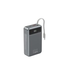 Gembird PB20-PD65-LCD-01 Fast charging power bank with integrated cables 65W 20000 mAh black