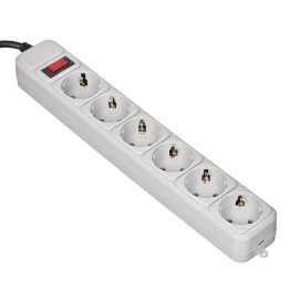 Gembird SPG6-B-10C Surge protector 6 Schuko sockets 3m grey