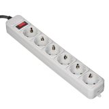 Gembird SPG6-B-10C Surge protector 6 Schuko sockets 3m grey