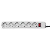 Gembird SPG6-B-10C Surge protector 6 Schuko sockets 3m grey