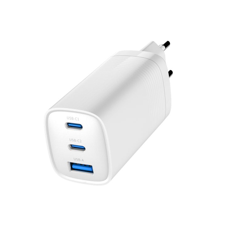 Gembird TA-UC-PDQC65-01-W 3-port 65 W GaN USB PowerDelivery fast charger white