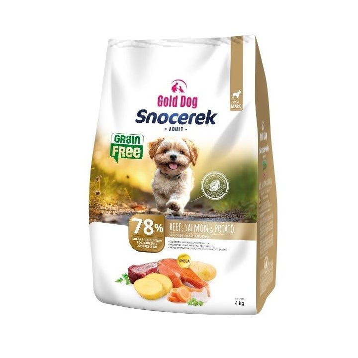 GOLD DOG Snocerek Grain Free Small breeds beef and salmon potato- dry dog food - 4kg