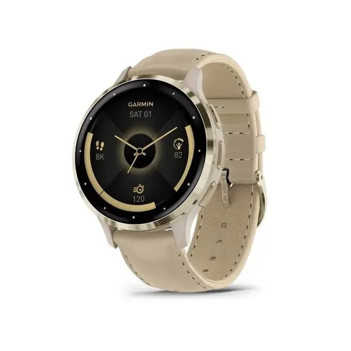 Garmin 010-02785-55 smartwatch / sport watch 3.05 cm (1.2 ) AMOLED 41 mm Digital 390 x 390 pixels Touchscreen Gold Wi-Fi GPS (sa