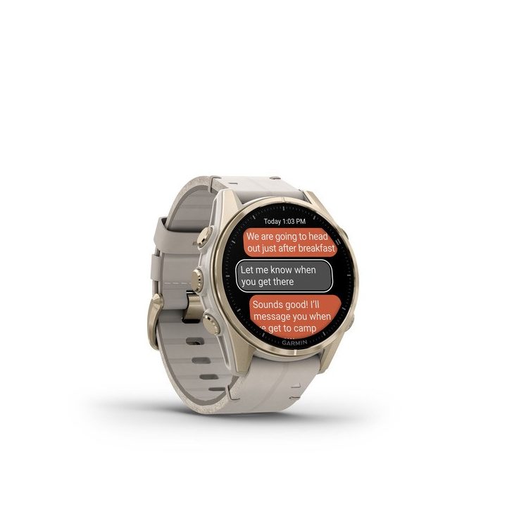 Garmin Fenix 8 3.3 cm (1.3 ) AMOLED 43 mm Digital 416 x 416 pixels Touchscreen Gold Wi-Fi GPS (satellite)