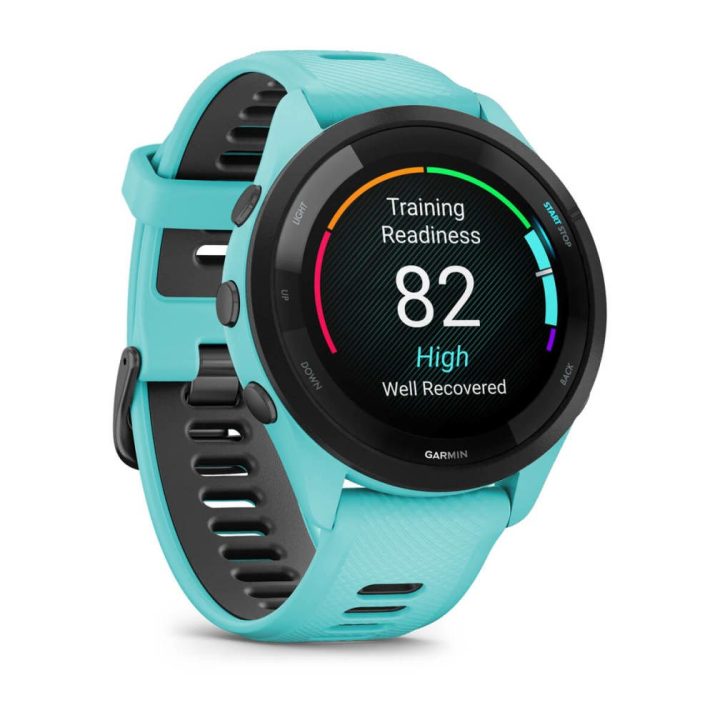 Garmin Forerunner 265 3.3 cm (1.3 ) AMOLED 46 mm Digital 416 x 416 pixels Touchscreen Black Blue Wi-Fi GPS (satellite)