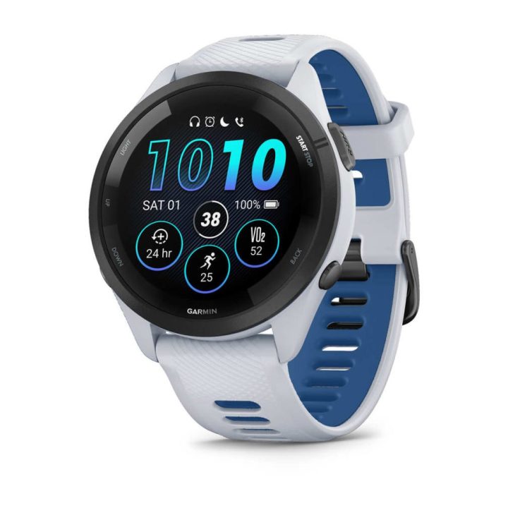 Garmin Forerunner 265 3.3 cm (1.3 ) AMOLED 46 mm Digital 416 x 416 pixels Touchscreen Black White Wi-Fi GPS (satellite)
