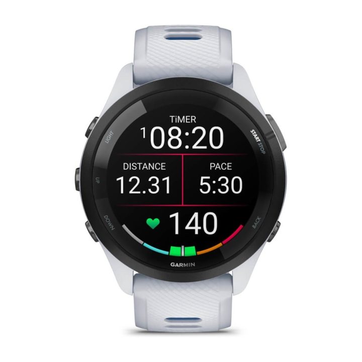 Garmin Forerunner 265 3.3 cm (1.3 ) AMOLED 46 mm Digital 416 x 416 pixels Touchscreen Black White Wi-Fi GPS (satellite)