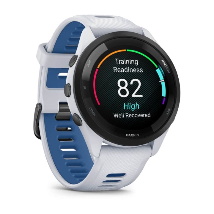 Garmin Forerunner 265 3.3 cm (1.3 ) AMOLED 46 mm Digital 416 x 416 pixels Touchscreen Black White Wi-Fi GPS (satellite)