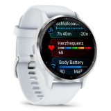 Garmin Venu 3 3.56 cm (1.4 ) AMOLED 45 mm Digital 454 x 454 pixels Touchscreen Silver White Wi-Fi GPS (satellite)