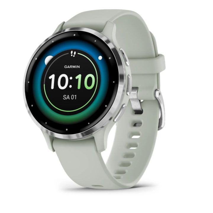 Garmin Venu 3S 3.05 cm (1.2 ) AMOLED 41 mm Digital 390 x 390 pixels Touchscreen Grey Silver Wi-Fi GPS (satellite)
