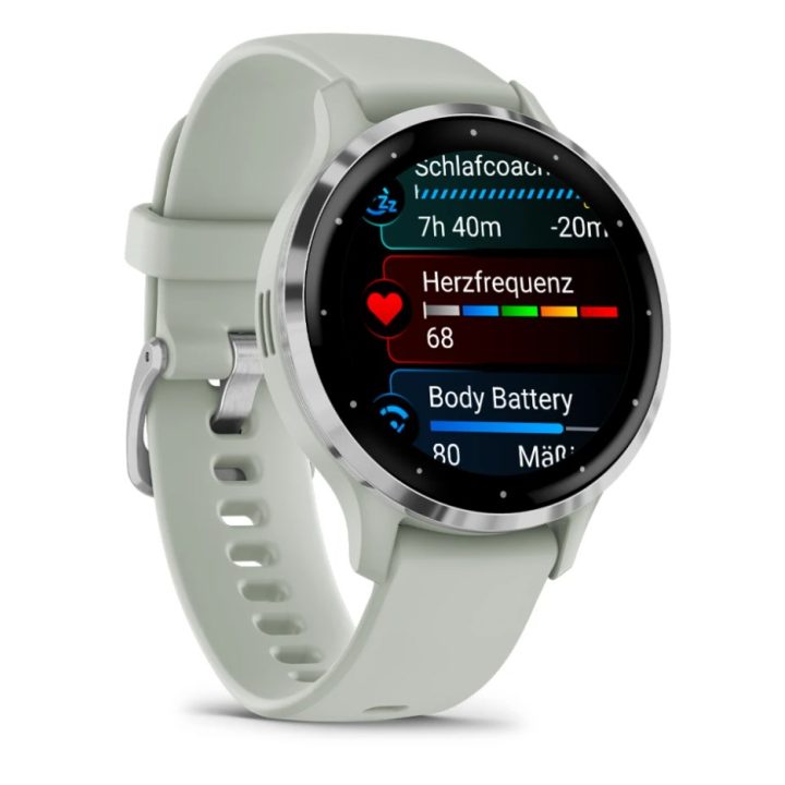 Garmin Venu 3S 3.05 cm (1.2 ) AMOLED 41 mm Digital 390 x 390 pixels Touchscreen Grey Silver Wi-Fi GPS (satellite)