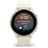 Garmin vívoactive 6 3.05 cm (1.2 ) AMOLED 42 mm Digital 390 x 390 pixels Touchscreen White Wi-Fi GPS (satellite)