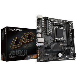 GIGABYTE A620M H Motherboard - Supports AMD Ryzen 8000 CPUs 5+2+2 Phases Digital VRM up to 7200MHz DDR5 (OC) 1xPCIe 4.0 M.2 GbE