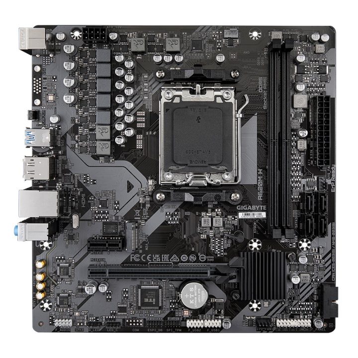 GIGABYTE A620M H Motherboard - Supports AMD Ryzen 8000 CPUs 5+2+2 Phases Digital VRM up to 7200MHz DDR5 (OC) 1xPCIe 4.0 M.2 GbE