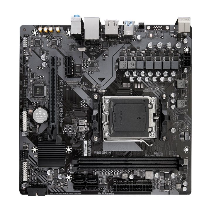 GIGABYTE A620M H Motherboard - Supports AMD Ryzen 8000 CPUs 5+2+2 Phases Digital VRM up to 7200MHz DDR5 (OC) 1xPCIe 4.0 M.2 GbE