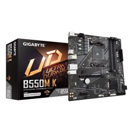 GIGABYTE B550M K Motherboard - AMD Ryzen 5000 CPUs up to 4733MHz DDR4 1xPCIe 4.0 + 1xPCIe 3.0 M.2 1GbE LAN USB 3.2 Gen 1