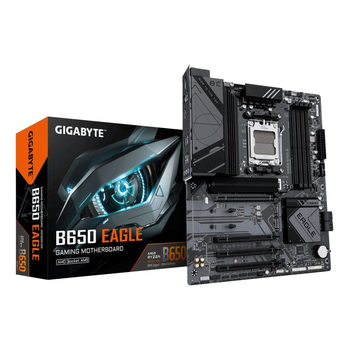 GIGABYTE B650 EAGLE Motherboard - AMD Ryzen 9000 Series CPUs 12+2+2 Phases VRM up to 7600MHz DDR5 (OC) 1xPCIe 5.0 + 2xPCIe 4.0 M
