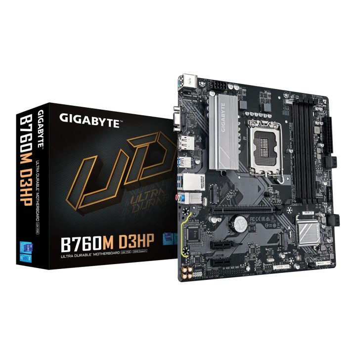 GIGABYTE B760M D3HP Motherboard - Intel Core 14th Gen CPUs 4+1+1 Phases VRM up to 5600MHz DDR5 2xPCIe 4.0 M.2 GbE LAN USB 3.2 Ge