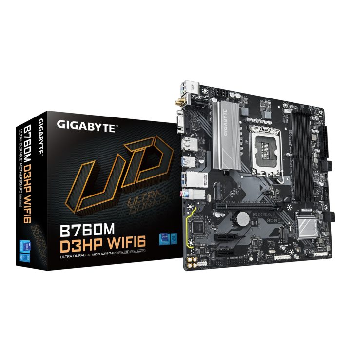 GIGABYTE B760M D3HP WIFI6 Motherboard - Supports Intel Core 14th Gen CPUs 4+1+1 Phases Digital VRM up to 5600MHz DDR5 2xPCIe 4.0