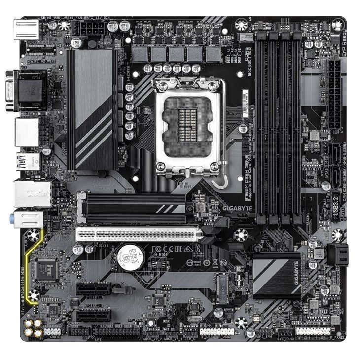 GIGABYTE B760M DS3H GEN5 Motherboard - Supports Intel Core 14th Gen CPUs 6+2+1 Phases Digital VRM up to 5600MHz DDR5 2xPCIe 4.0