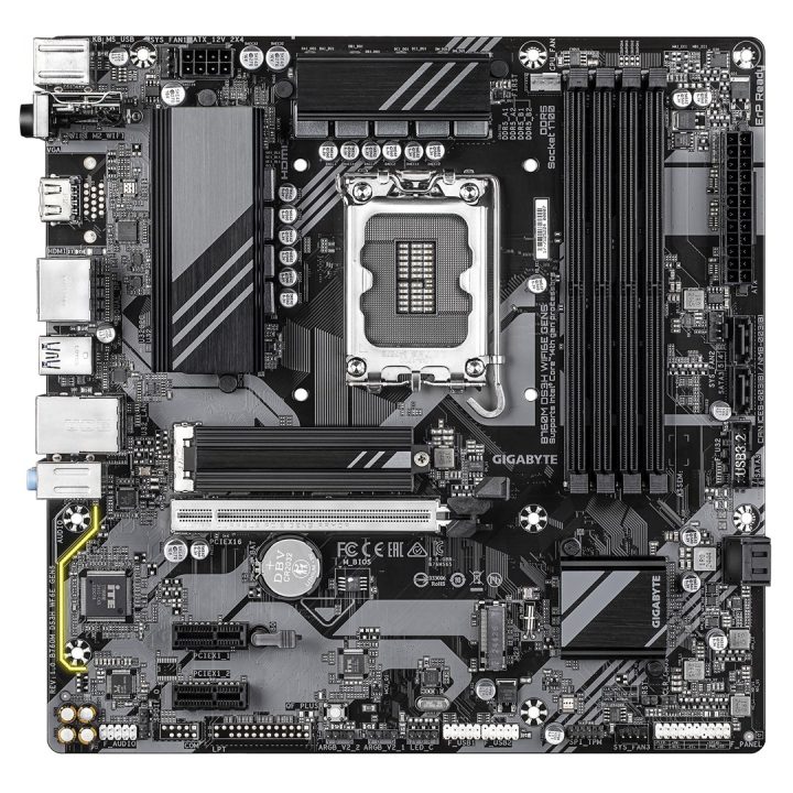 GIGABYTE B760M DS3H WIFI6E GEN5 Motherboard - Supports Intel Core 14th Gen CPUs 6+2+1 Phases Digital VRM up to 5600MHz DDR5 2xPC