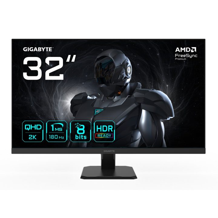 GIGABYTE GS32QA 32” QHD Gaming Monitor - 2560 x 1440 180Hz 1ms 300 cd/m2 FreeSync Premium HDR Ready HDMI 2.0 Displayport 1.4