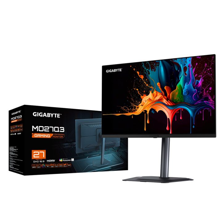 GIGABYTE MO27Q3 27” OLED QHD Gaming Monitor - 2560 x 1440 360Hz 0.03ms 250 cd/m2 G-Sync Compatible FreeSync Premium Pro Display