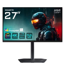 GIGABYTE MO27U2 OLED 4K UHD Gaming Monitor - 3840 x 2160 240Hz 0.03ms 1000 cd/m2 Display HDR True Black 400 HDMI 2.1 Displayport