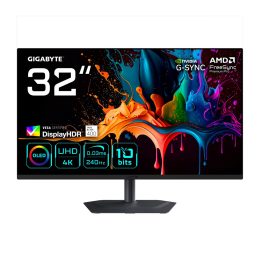 GIGABYTE MO32U2 32” OLED 4K UHD Gaming Monitor - 3840 x 2160 240Hz 0.03ms 250 cd/m2 G-Sync Compatible FreeSync Premium Pro Displ