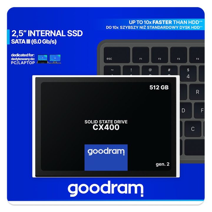 Goodram CX400 gen.2 2.5 512 GB Serial ATA III 3D TLC NAND