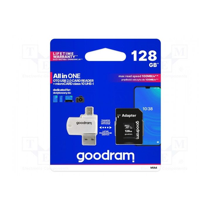 Goodram M1A4-1280R12 memory card 128 GB MicroSDHC Class 10 UHS-I