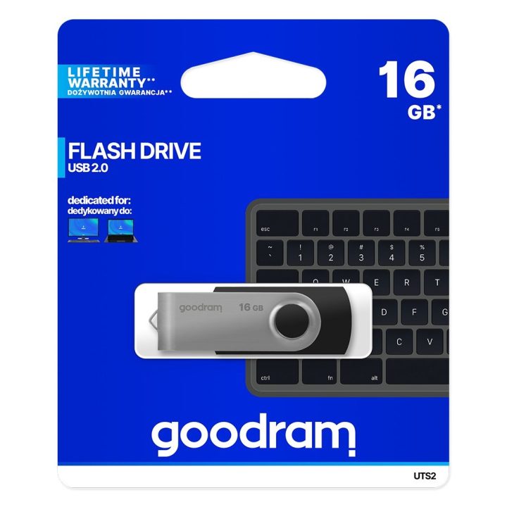 Goodram UTS2 USB flash drive 16 GB USB Type-A 2.0 Black Silver