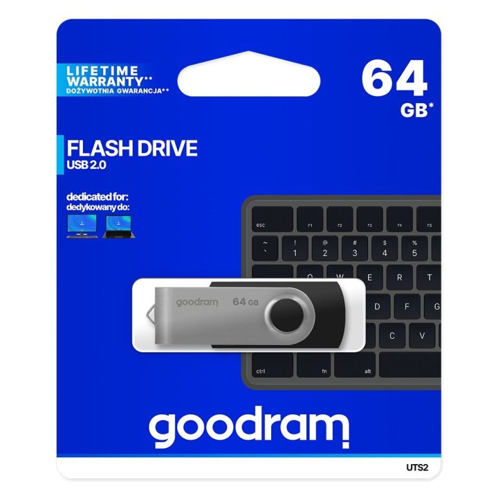 Goodram UTS2 USB flash drive 64 GB USB Type-A 2.0 Black Silver