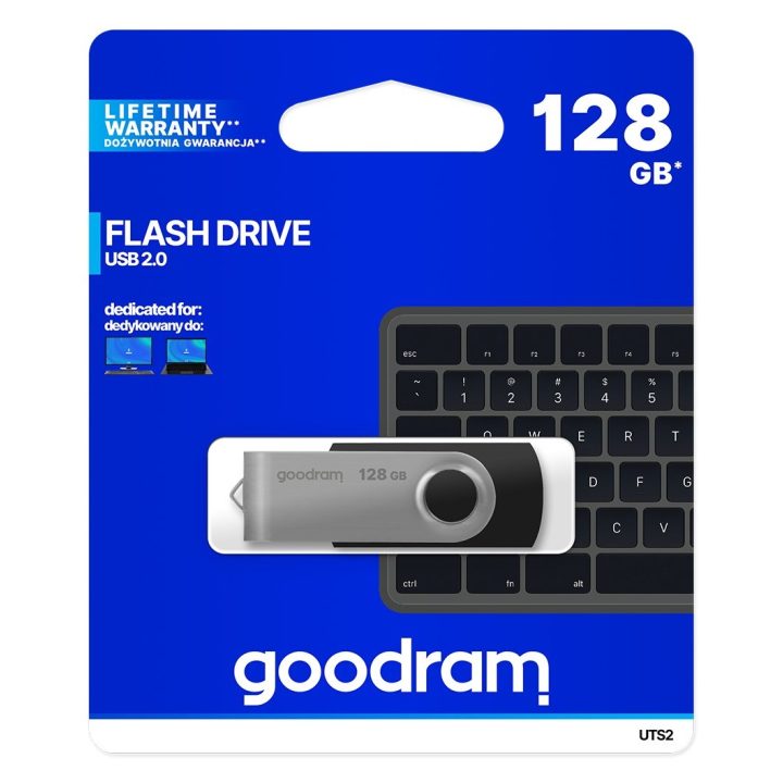 Goodram UTS2-1280K0R11 USB flash drive 128 GB USB Type-A 2.0 Black Silver