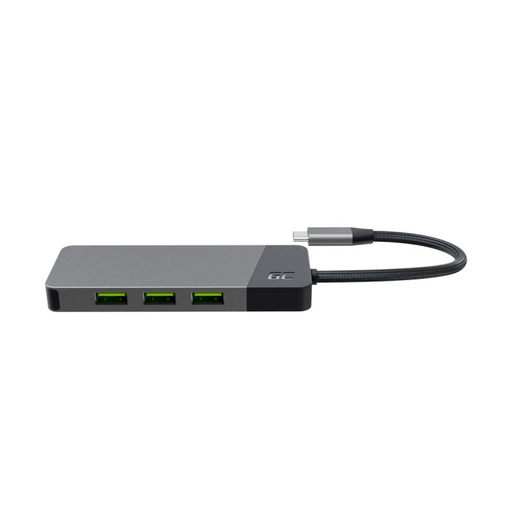 GREEN CELL HUB USB-C ADAPTER GC CONNECT 7W1 (3XUSB 3.1 HDMI 4K 60HZ USB-C PD 85W MICROSD/SD)