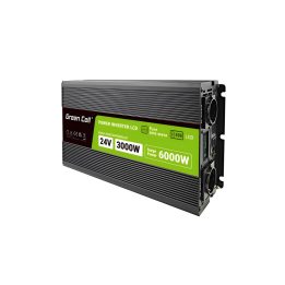 Green Cell Przetwornica napicia PowerInverter LCD 24 V 3000W/60000W Przetwornica samochodowa z wywietlaczem - czysty sinus power