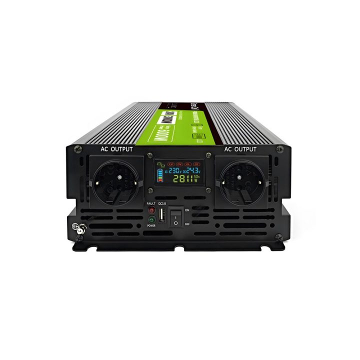 Green Cell Przetwornica napicia PowerInverter LCD 24 V 3000W/60000W Przetwornica samochodowa z wywietlaczem - czysty sinus power